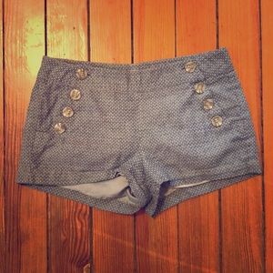 Denim Blue Polka Dot Sailor Style Shorts XS